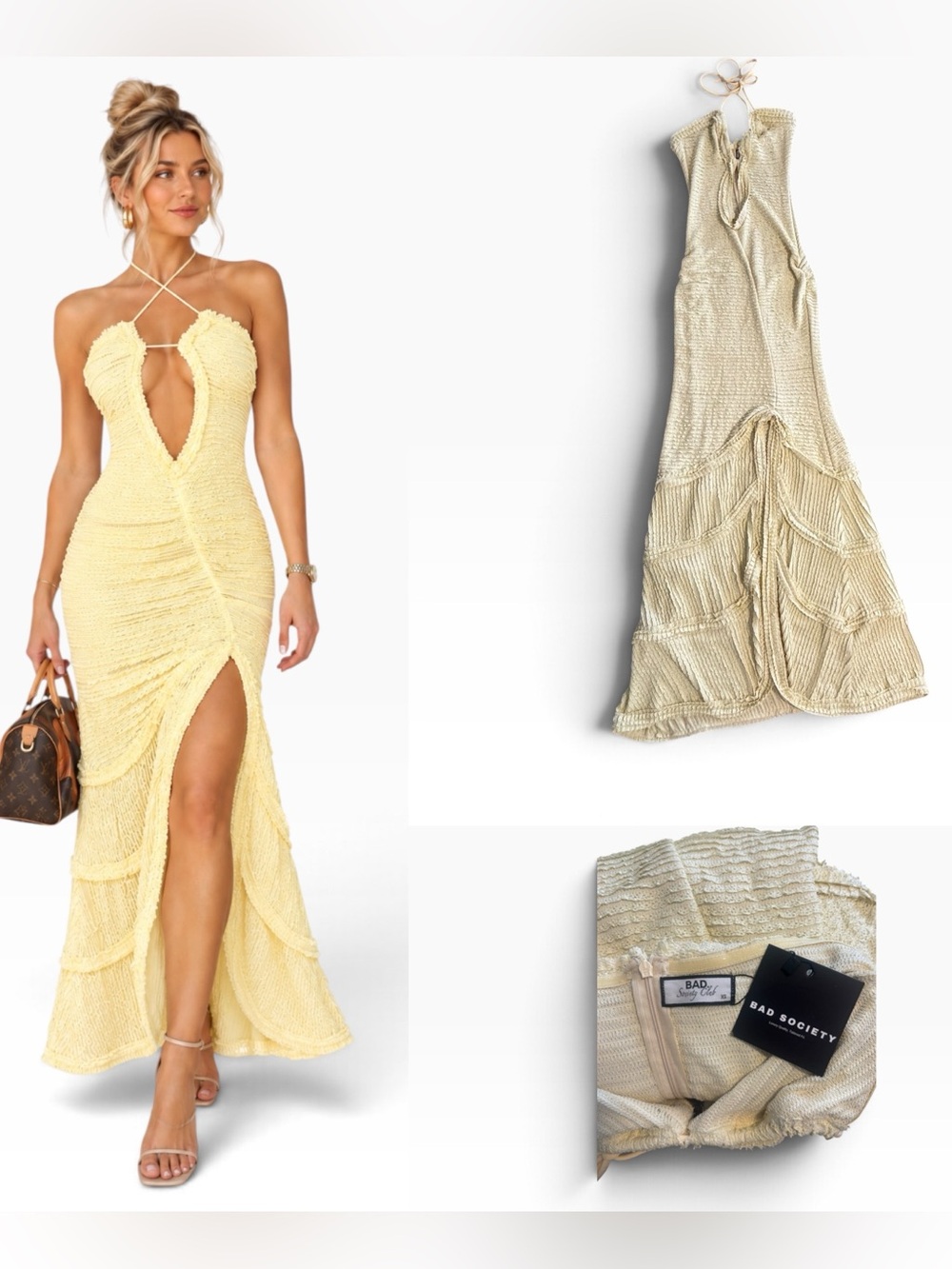 Bad Society Club Paco Halter Dress - Size XS